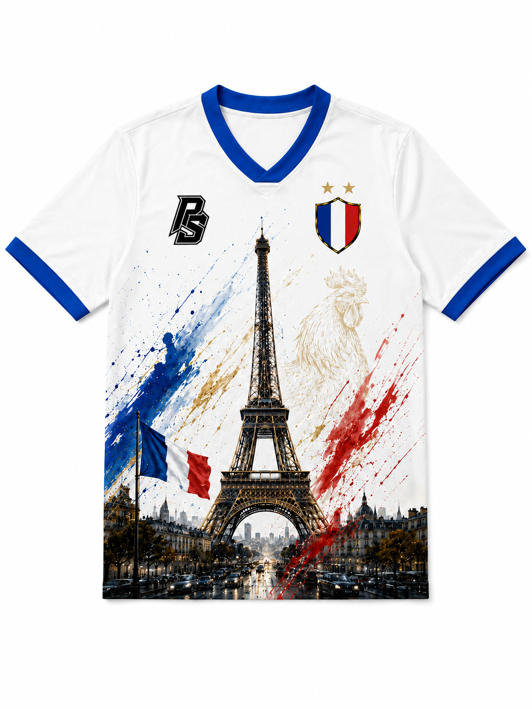 France 12 Eiffel Tower Edition football jersey front view by Pitch & Street