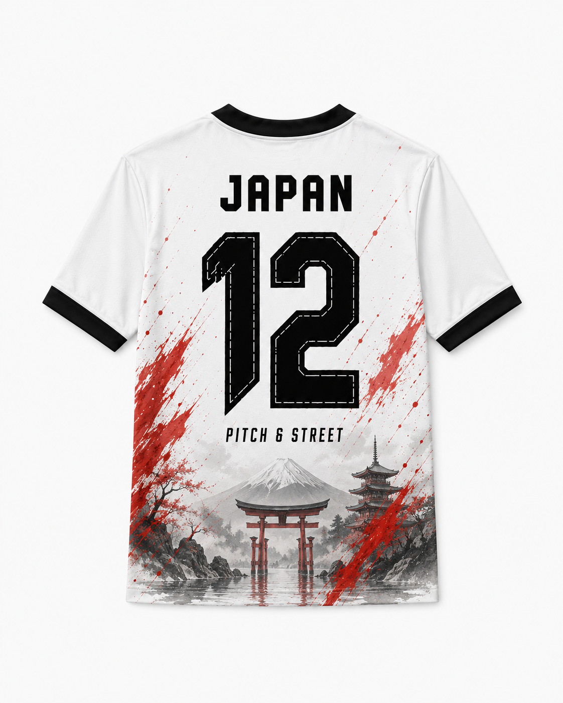 Japan 12 Mount Fuji Edition football jersey back view by Pitch & Street